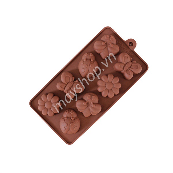 Khuôn silicone 8 hoa &amp; côn trùng