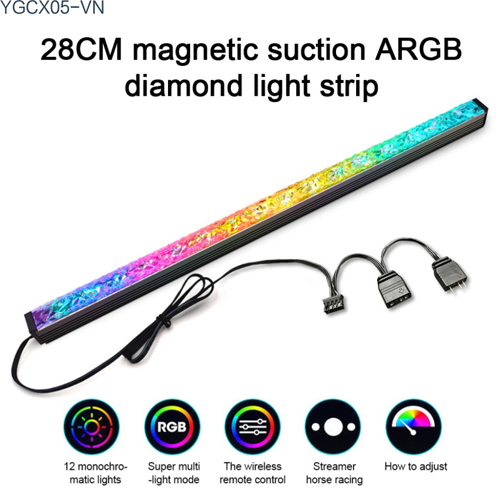 Thanh Đèn Led 4pin Rgb 5v / 3pin Cỡ Nhỏ Có Nam Châm Trang Trí Khung Gầm | BigBuy360 - bigbuy360.vn