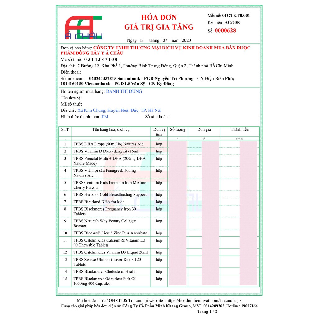 DHA cho bé Healthycare kids high strength DHA-Tem