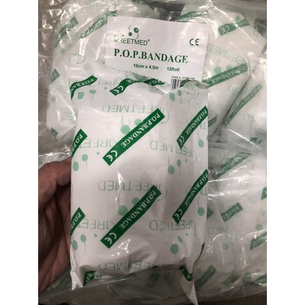Băng bột bó thạch cao Greetmed P.O.P.BANDAGE Bột thạch cao,dùng bó cố định cho người gãy xương 3in 4in 5in 6in