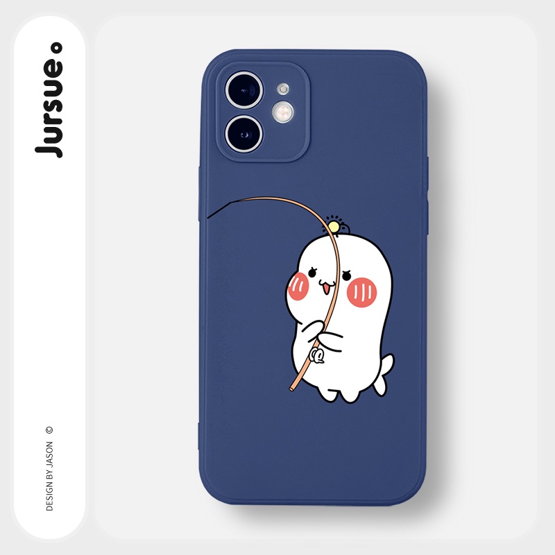 Ốp lưng JURSUE hoạt hình cặp đôi dễ thương đẹp cho iPhone 13 12 11 Pro Max SE 2020 X XR XS ip 8 7 6 6S Plus kute Y277
