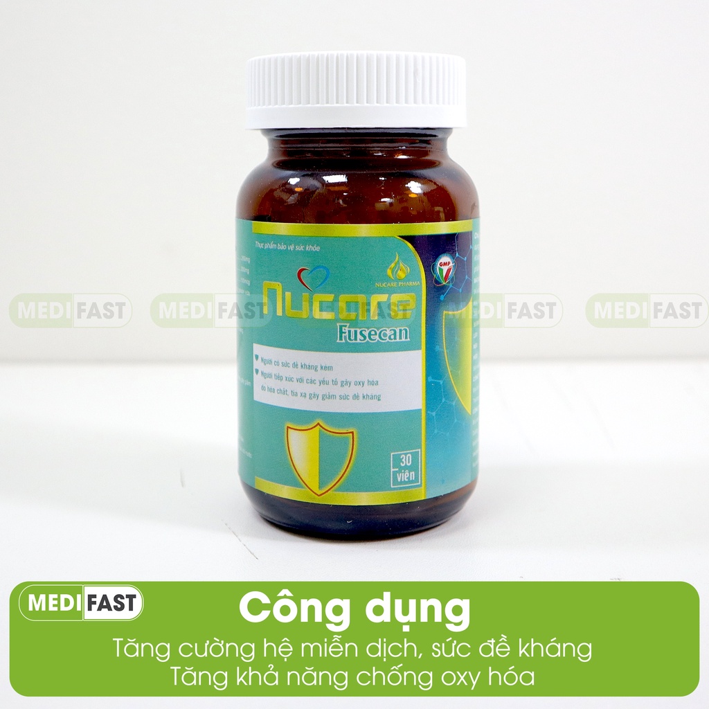 Viên uống chống oxy hóa Nucare Fusecan - Hỗ trợ tăng cường sức đề kháng từ beta-glucan - Hộp 30 viên