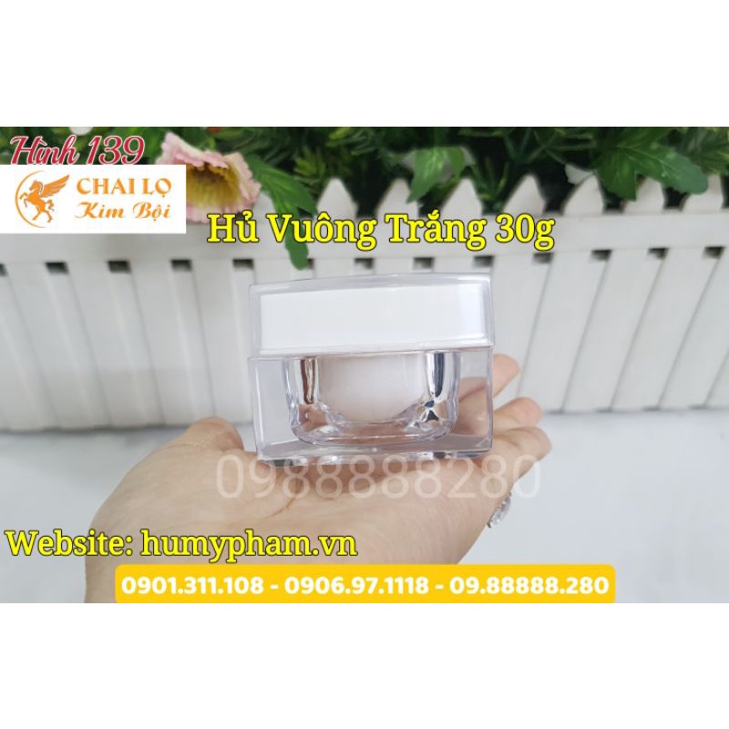 HỦ ĐỰNG KEM FACE - Hủ Vuông Trắng 15g & 30g