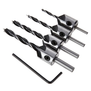 Set 4 mũi khoan khoét loe miệng 6 sáo HSS chuyên dụng làm gỗ