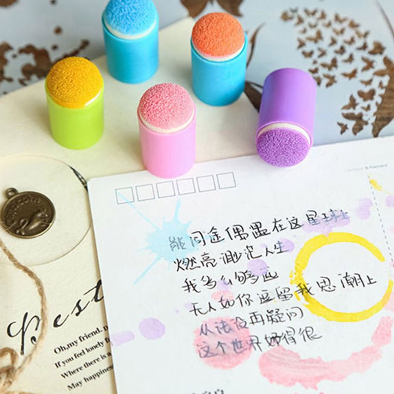 ✿ Bộ 10 Miếng Mút Gắn Đầu Ngón Tay In Mực Cho Sổ Tay DIY