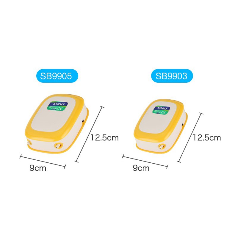 Máy bơm oxy Sobo SB-9905 2 vòi, 9903 1 vòi cho hồ cá cảnh