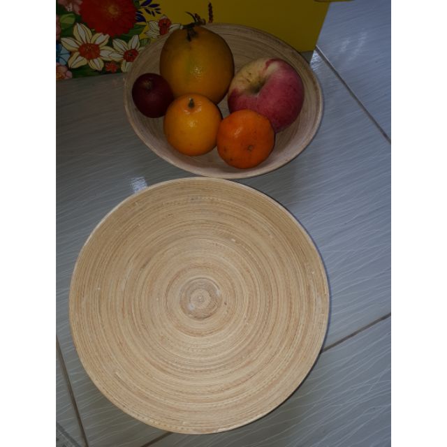 Bát tre nứa ép tròn €25cm, cao 7cm,  nhỏ đựng hoa quả bánh kẹo đồ ăn