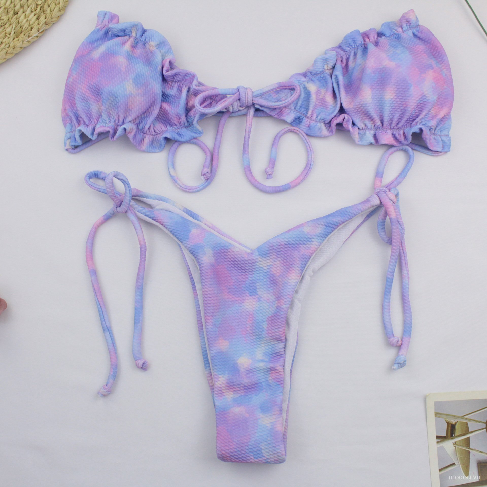  Bikini Phối Dây In Hoạ Tiết Thời Trang Dành Cho Nữ