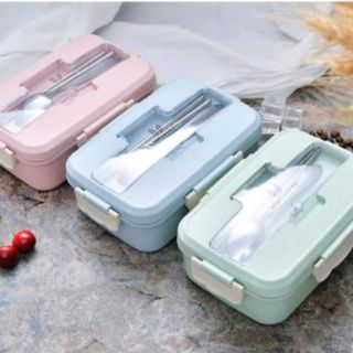 HỘP CƠM LÚA MẠCH 3 NGĂN( ĐŨA THÌA INOC)