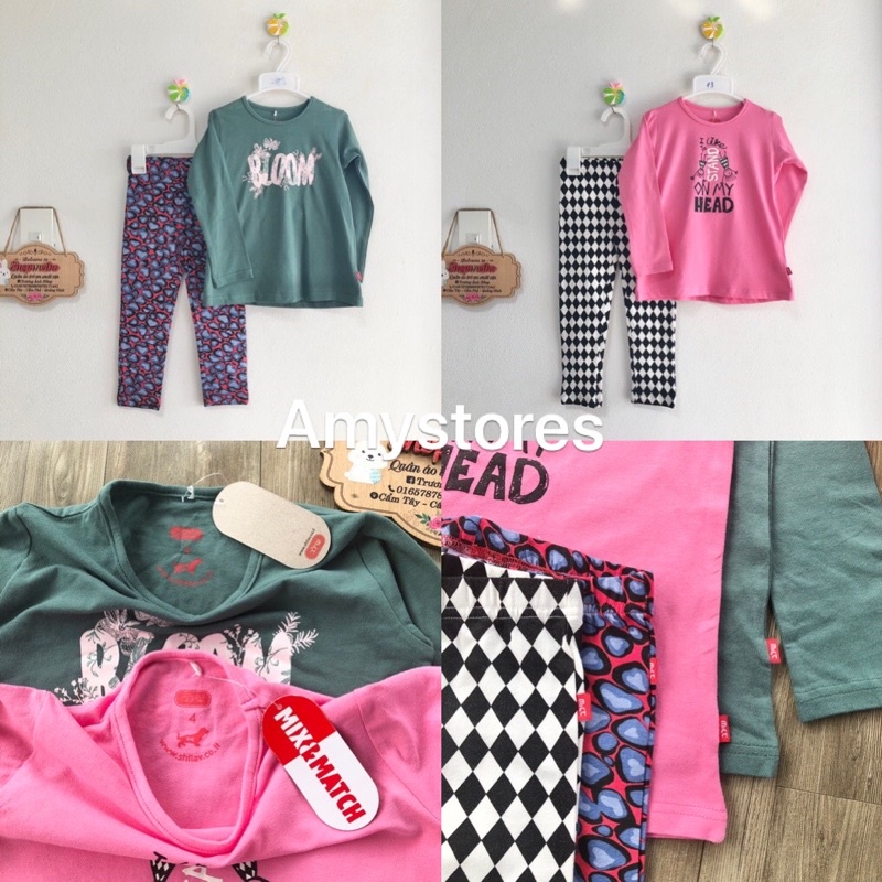 Bộ dài tay thu đông bé gái MUJI xuất Nhật chất cotton mềm