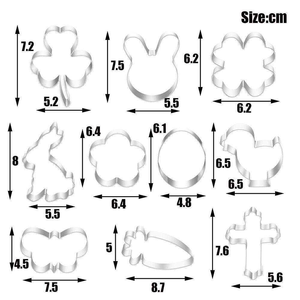 KRNY Set 10 Khuôn Cắt Bánh Quy Hình Gà Con Đáng Yêu