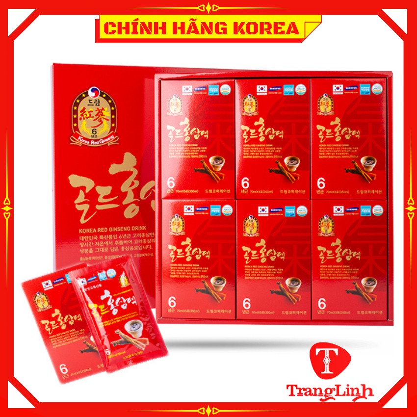Nước hồng sâm hàn quốc 6 năm tuổi thượng hạng, hộp 30 gói - tranglinhkorea