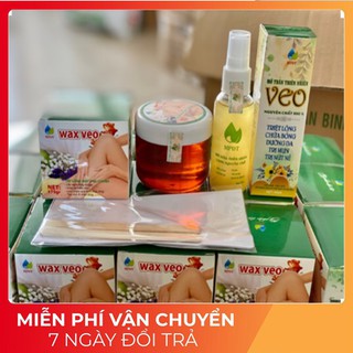 [SIÊU PHẨM] Combo Tẩy Lông Vĩnh Viễn Veo: (Mỡ trăn) (Wax tẩy lông + tặng kèm giấy wax + que gạt)