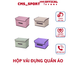 Combo 2 hộp vải đựng đồ thùng đựng quần áo đồ chơi đa năng bằng vải cứng cắp có nắp đậy tiện dụng - CMS