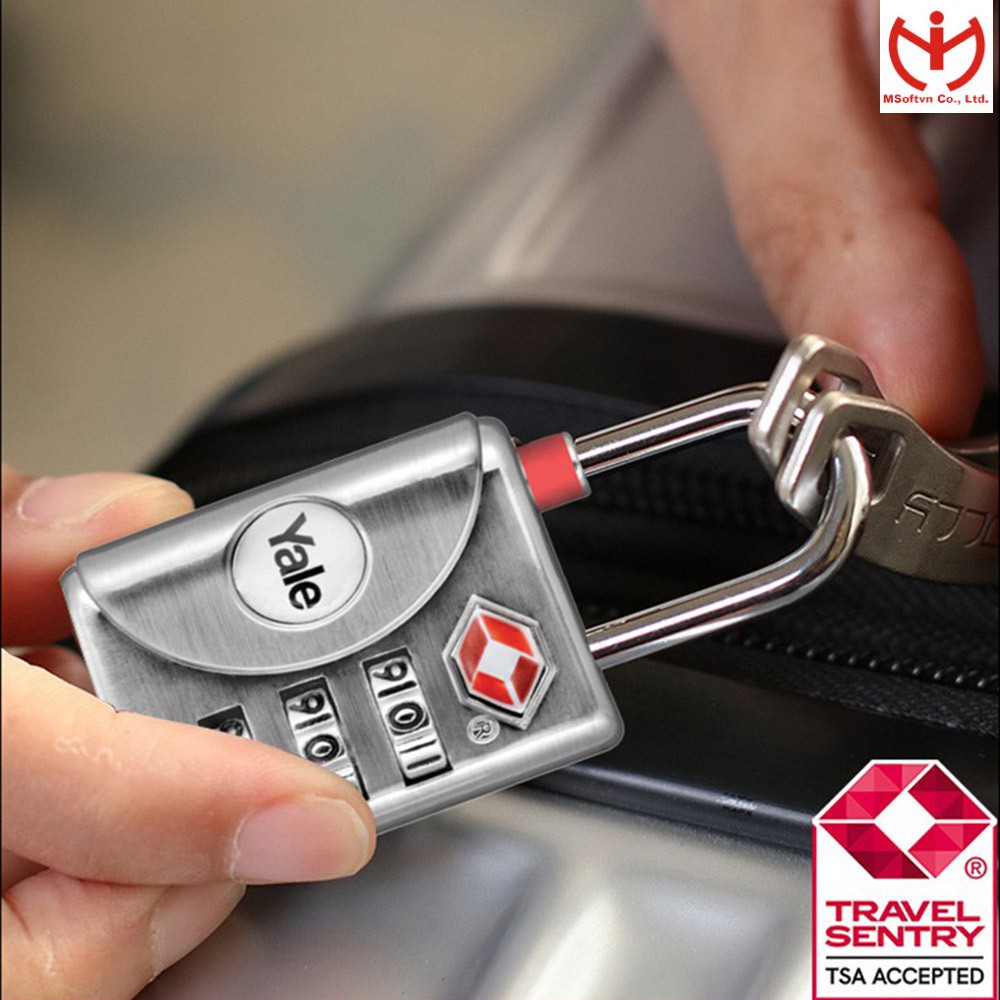 Ổ khóa số Yale YTP1/32/119/1 thân kẽm rộng 32mm có TSA dùng khóa vali hành lý - MSOFT