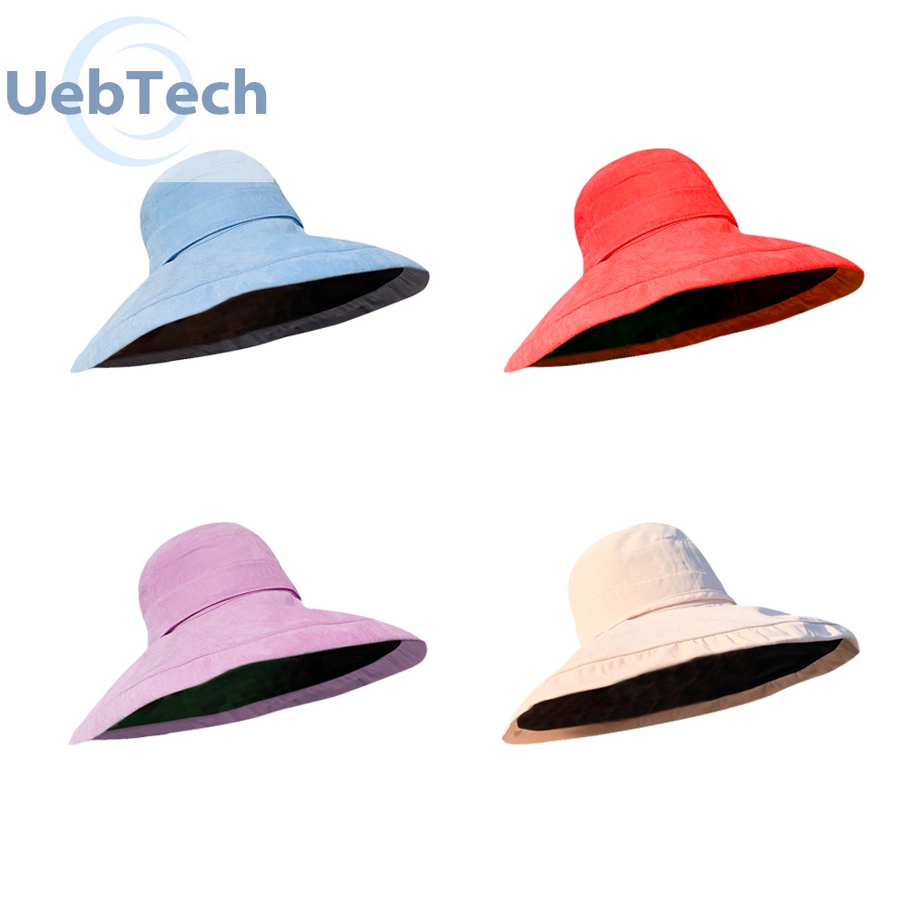 Mũ cotton vành rộng chống tia UV thời trang đi biển mùa hè cho nữ