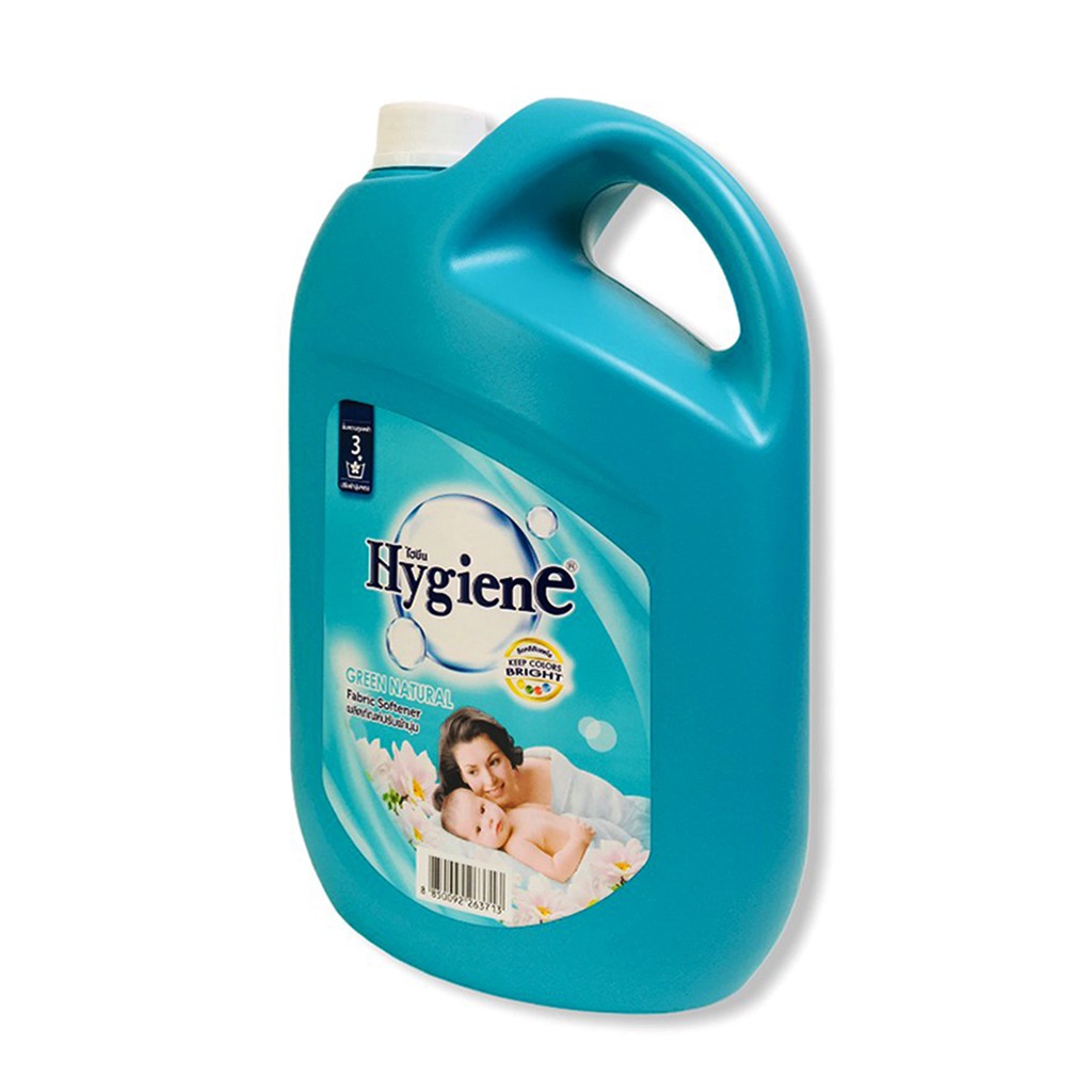 Nước xả mềm vải hương thiên nhiên HYGIENE Green Natural Thái Lan 3500ml - can xanh - Fabric softener