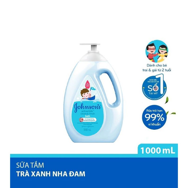 Sữa Tắm Johnson Baby Chiết xuất từ Trà Xanh Nha Đam 100ml