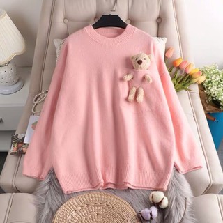 Áo len kèm gấu cài siêu cute