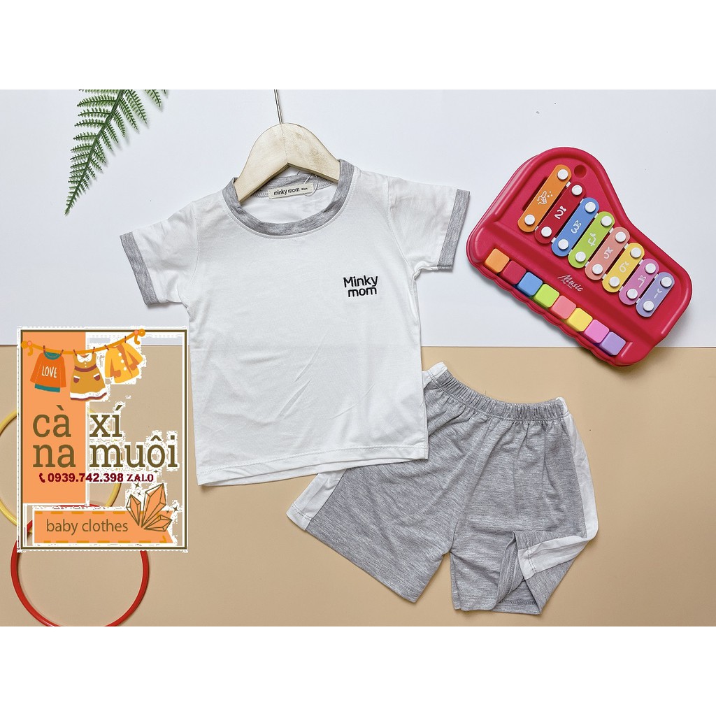 FULLSIZE 6-26KGFREE SHIP Bộ Minky Mom Thun Lạnh Ngắn Tay Hàng Chuẩn Hoạ Tiết Dể Thương Cho Bé Gái Bé Trai, Đủ Màu