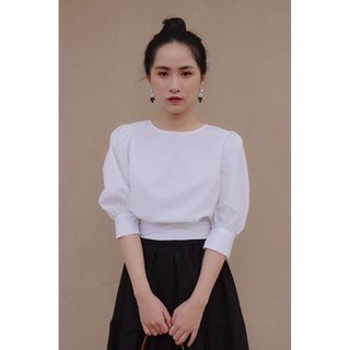 Áo kiểu nữ buộc nơ eo xinh xắn