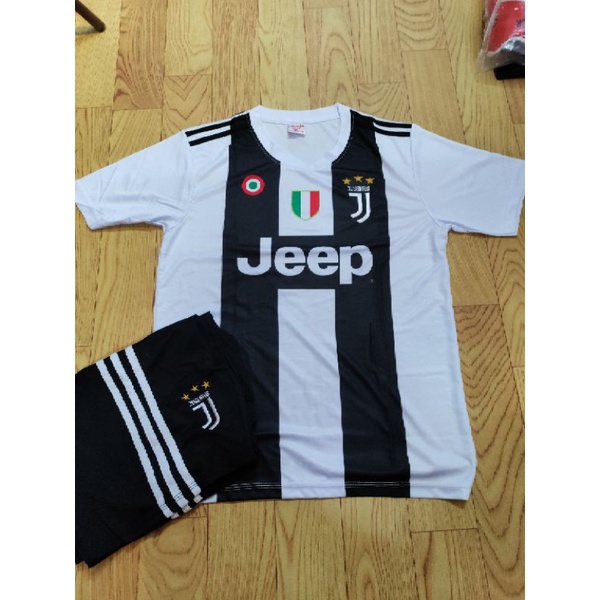 bộ áo đấu đá bóng đá banh clb Juventus trắng sọc đen
