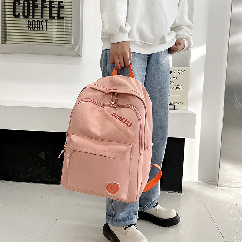 Ba lô đi học IELGY cỡ lớn màu trơn dễ thương cho nữ