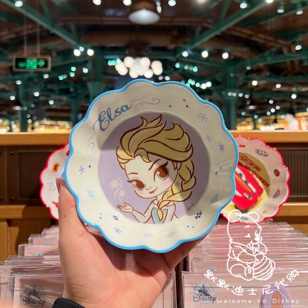 Chén ăn tô nhựa viền hoa melamine hình Frozen Elsa Mickey Minnie Princess Car Mcqueen Disney cho trẻ em