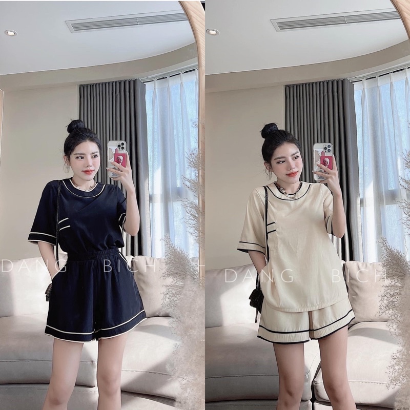 Đồ bộ ngủ nữ pijama mặc nhà tay ngắn dễ thương, Đồ bộ ngủ đùi lụa siêu mềm mại