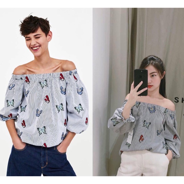 Áo bẹt vai zara