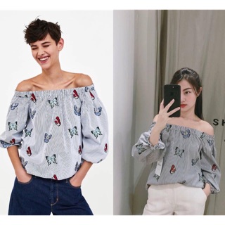 Áo bẹt vai zara