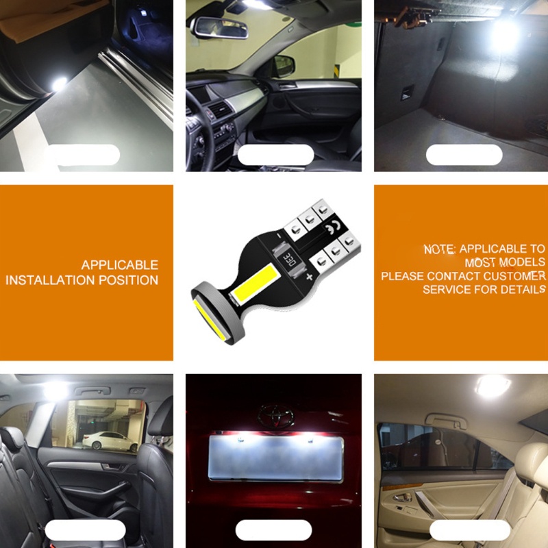 Set 10 Đèn LED 7020 T10 W5W Gắn Biển Số Xe Hơi SUV Trailer