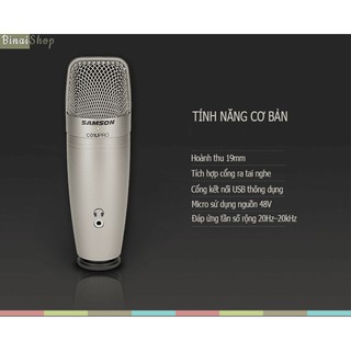 Micro thu âm chuyên nghiệp Samson C01u pro