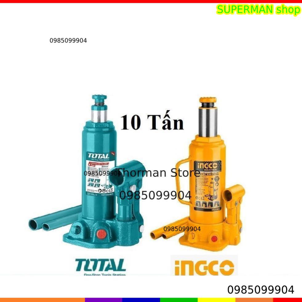 10 tấn Con đội thủy lực Ingco HBJ1002 Total THT109102 Kích đội 10 tấn ( có các loại 4 tấn 6 tấn 10 tấn 12 tấn)