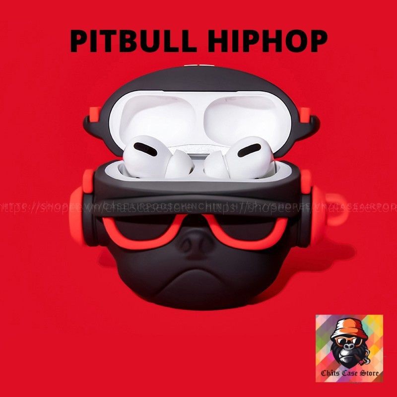 Airpods Case ⚡ Freeship ⚡ CHÓ PITBULL HIPHOP ⚡ Case Tai Nghe Không Dây Airpods 1/2/i12/Pro