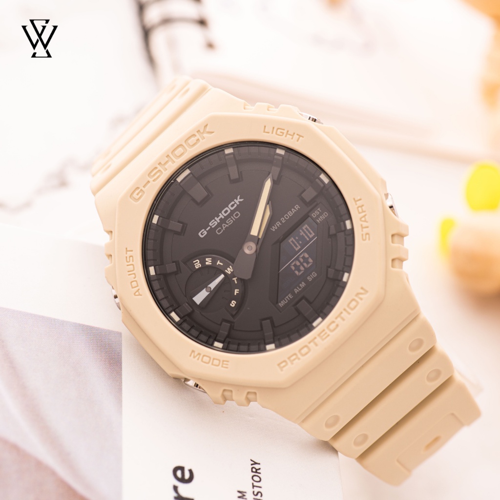 Đồng Hồ Nam Casio G-Shock WATCHSTORE GA-2100-5ADR Thiết Kế Mặt Kính Khoáng Tròn 45.4mm, Vỏ Và Dây Nhựa Bền Bỉ