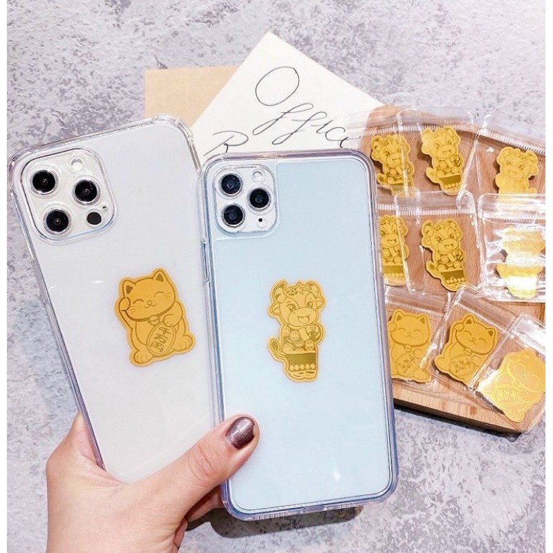 Dán Mèo Thần Tài & Trâu Vàng Chiêu Tài - Hút Lộc