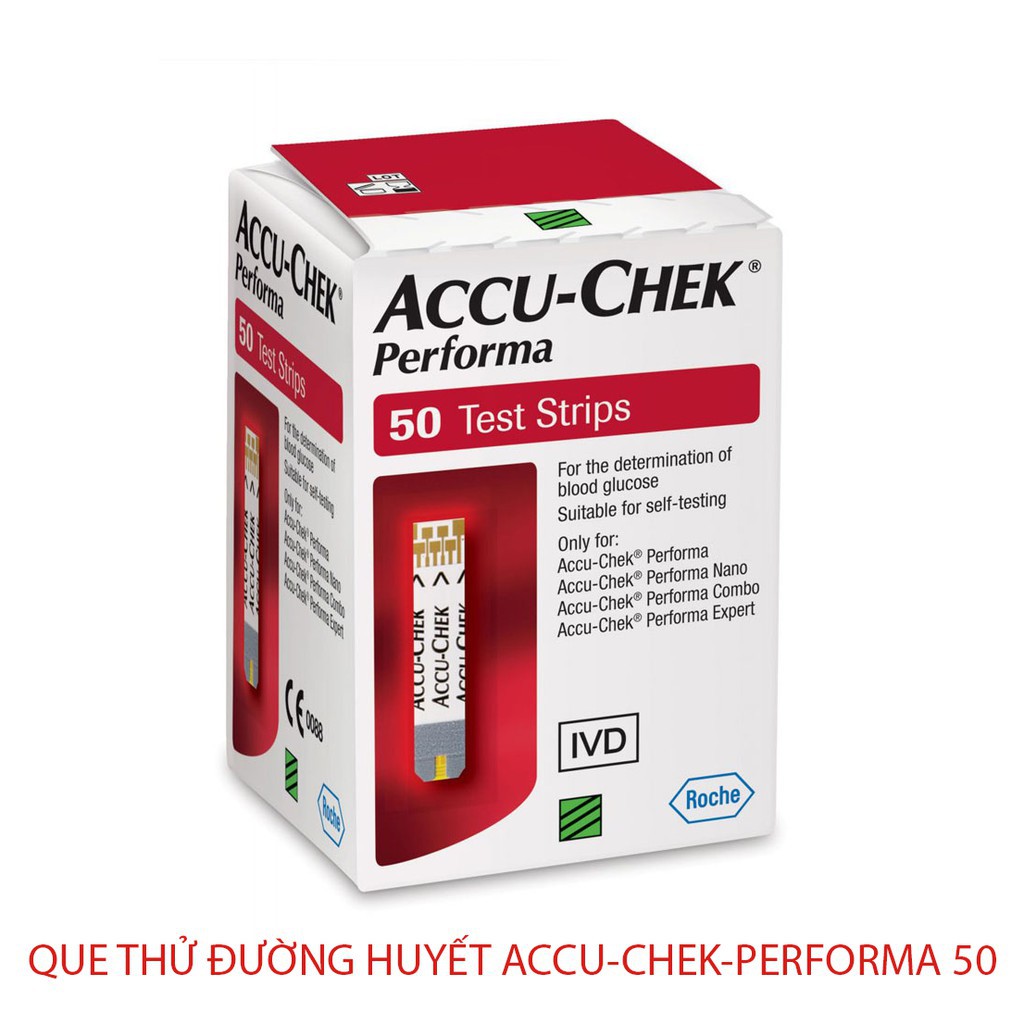 CHÍNH HÃNG Que Thử Đường Huyết Accu chek Performa 50 que DATE THÁNG 5 NĂM 2022