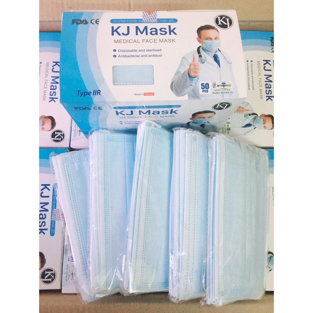 KHẨU TRANG Y TẾ KJ MASK  4 LỚP GIẤY KHÁNG KHUẨN- TIÊU CHUẨN XUẤT KHẨU - NGƯỜI LỚN VÀ TRẺ EM