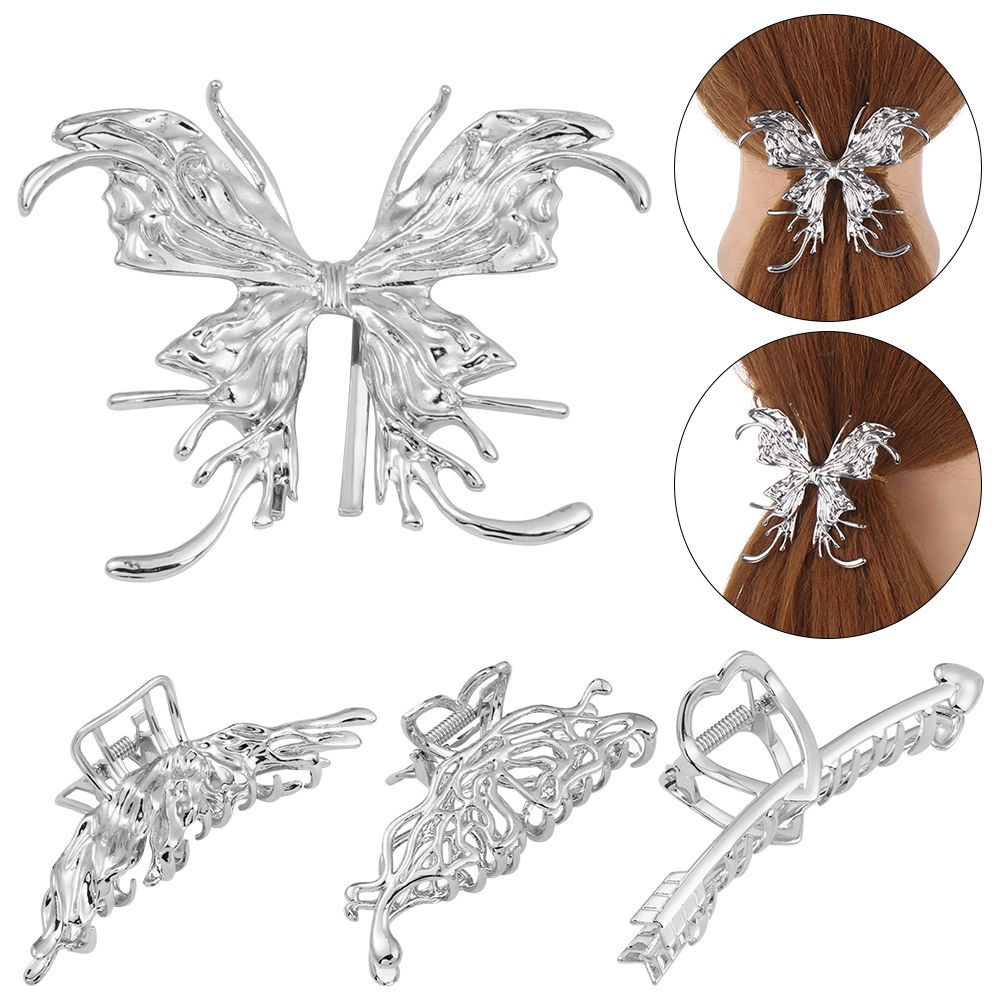 LUOLV Fashion Butterfly Hairpin Elegant Hair Clips Hair Claw All-match Hair Accessories Shark Clip Women Girls Non Slip Ornament Styling Tools
