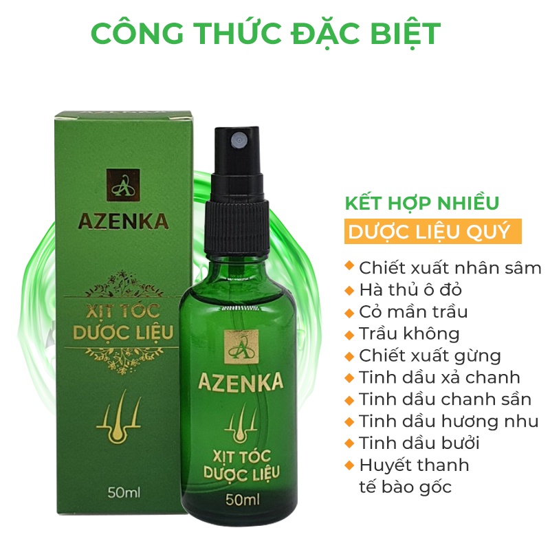 Xịt mọc tóc dược liệu Azenka giúp giảm hói và gãy rụng tóc, dưỡng mọc tóc nhanh dài và dày ♥️ XTDLAZK