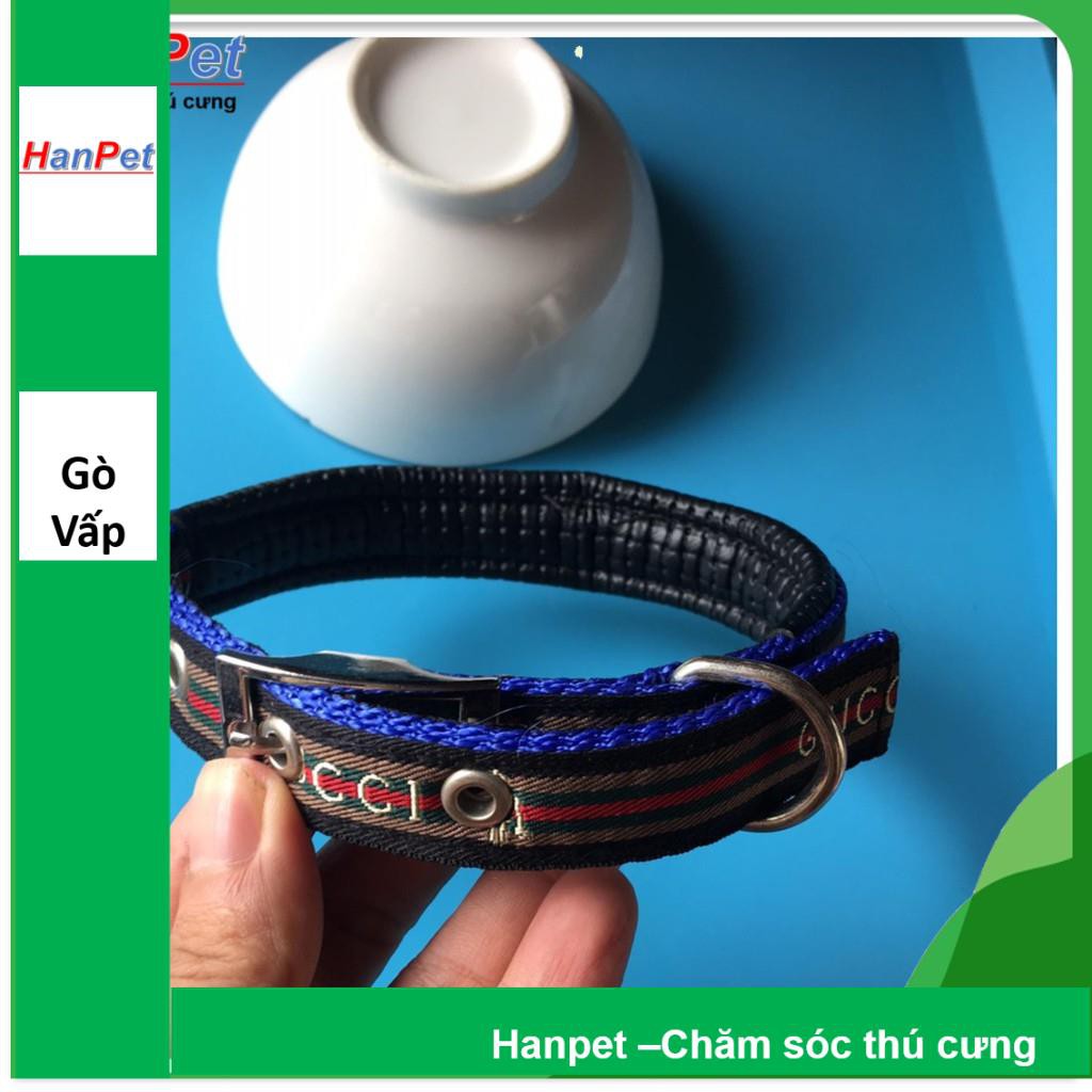 Hanpet.GV- Vòng cổ chó mèo 3- 6kg kiểu DÂY LƯNG NAM, loại có đệm cổ- 338