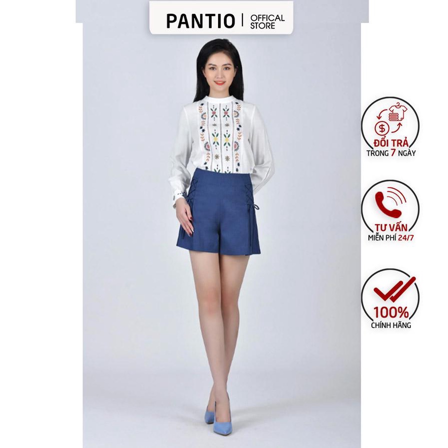 FAS72828 - Áo sơ mi dài tay vải thô hoạ tiết chỉ thêu - PANTIO