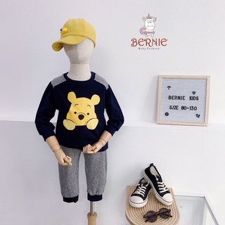 Bộ dài tay chất da cá Hoạ tiết Gấu Pooh cho bé trai mặc thu đông Bernie