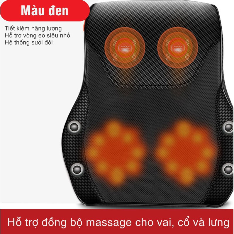 Gối massage 8 bi BENBO Thế hệ 2  mát xa cổ lưng vai gáy toàn thân đa năng cao cấp