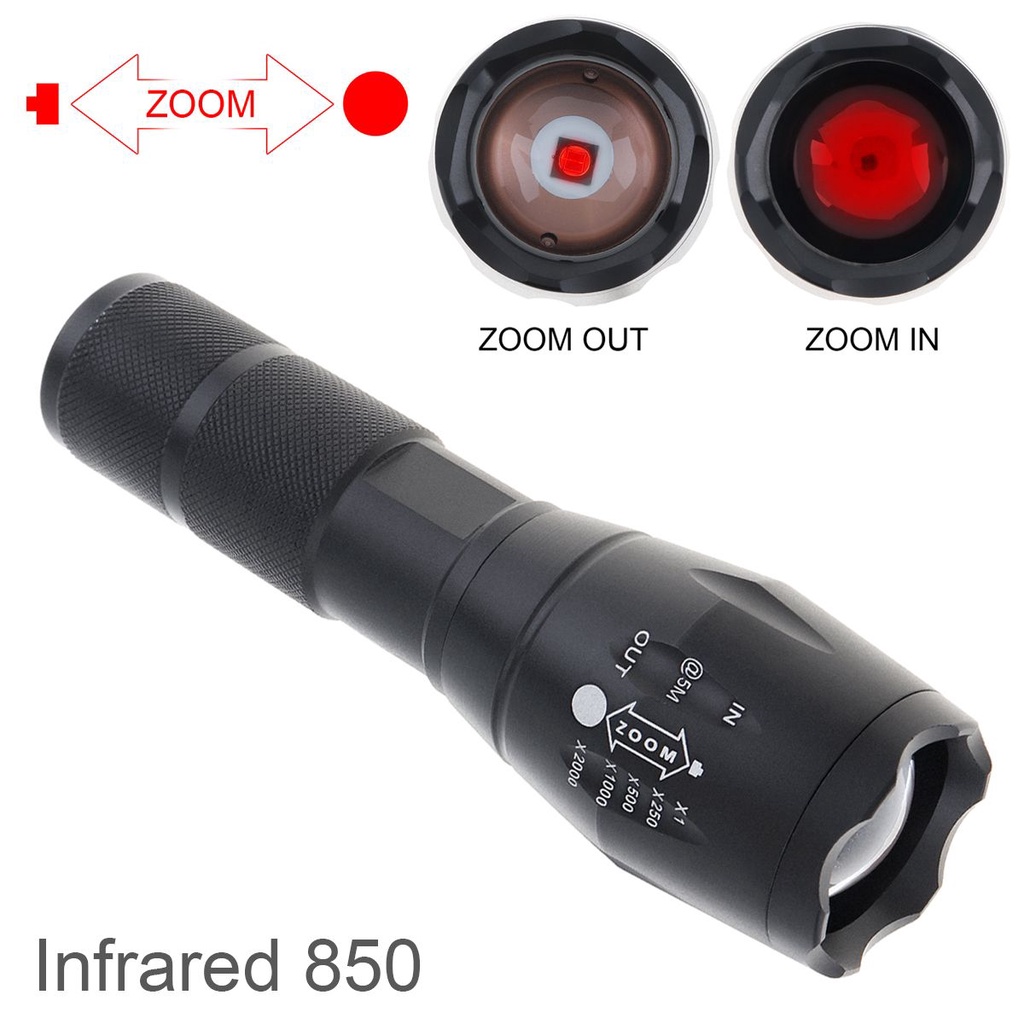 Đèn Pin Hồng Ngoại 850nm Có Thể Tập Trung Vào Ban Đêm