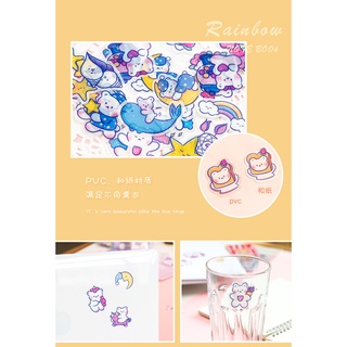 Set 40 miếng sticker PVC gấu tím mộng mơ Meng meng