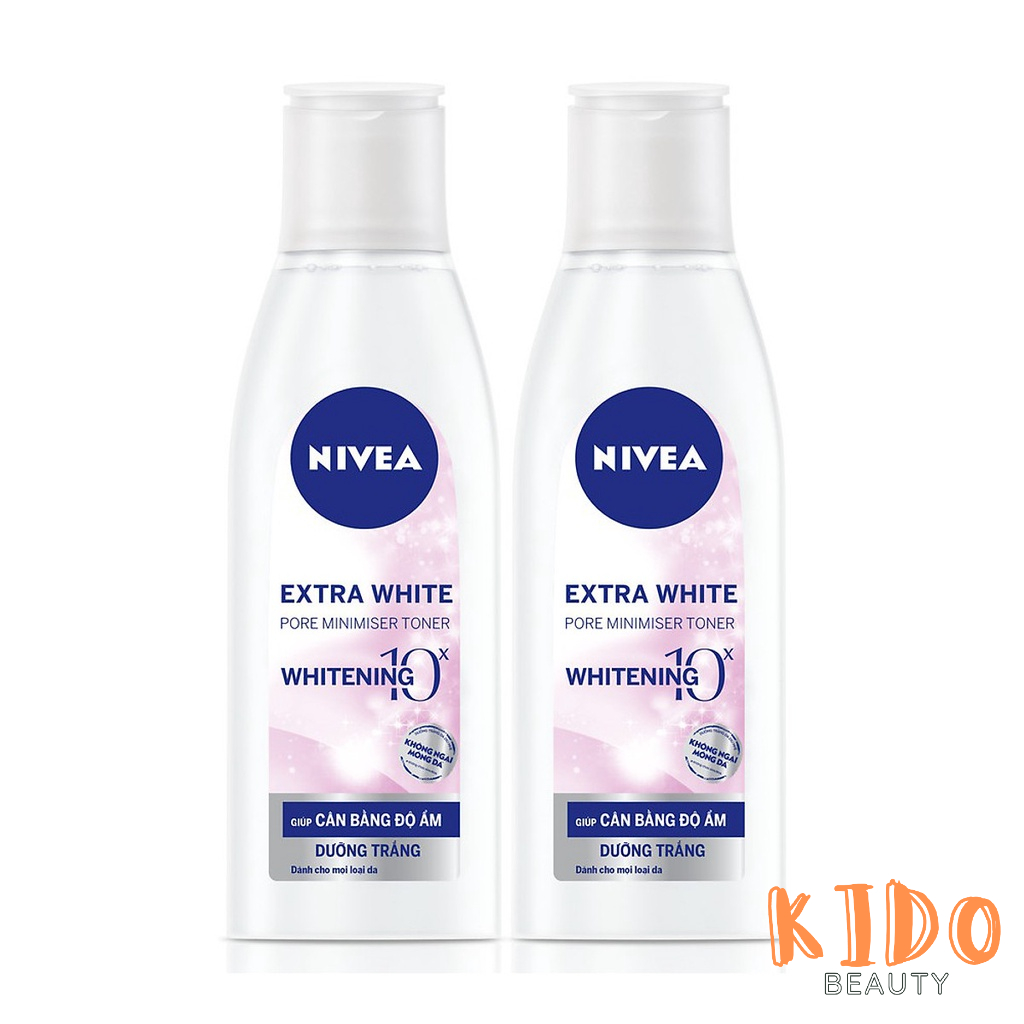 Nước Hoa Hồng Dưỡng Trắng Da & Se Khít Lỗ Chân Lông NIVEA Extra White Pore Minimiser Toner 200ml - Toner hoa hồng
