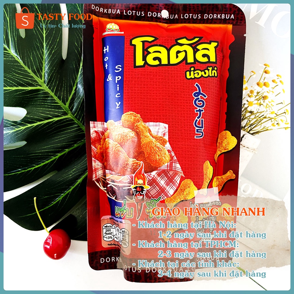 Bánh que đùi gà Dorkbua gói 110g đủ vị, Bim Bim Đùi Gà Thái Lan, snack đùi gà chính hãng Tasty Food