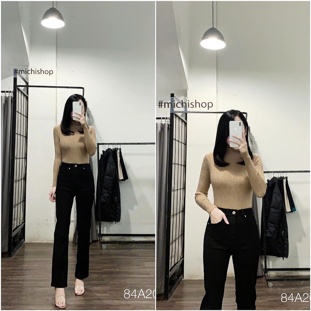 Quần kaki jean đen ống đứng -84Q07